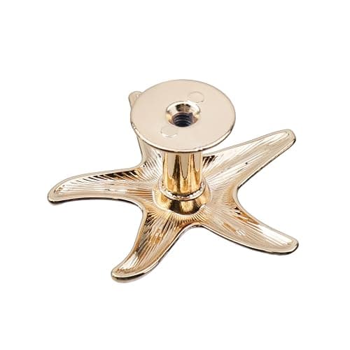 Chinflly 6 PCS Starfish Drawer Knobs,Gold Cabinet Pulls Dresser Knobs Furniture Hardware Handles Ocean Style Wardrobe Cupboard Door Pulls thumbnail 5