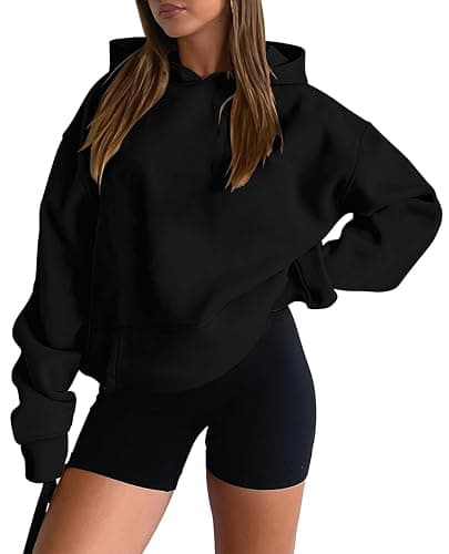 onlypuff Women Hoodies Casual Pullover Long Sleeve Sweatshirt Kangaroo Pocket Drop Shoulder Sweater - Image 1