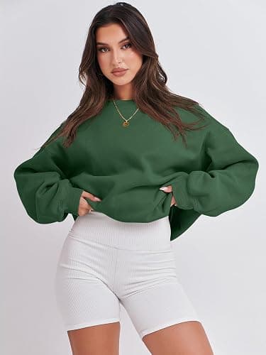 ANRABESS Womens Sweatshirts Crewneck Fleece Oversized Pullover Sweaters Fall Winter Cute Tops Teen Girls Preppy Clothes 2025 thumbnail 3