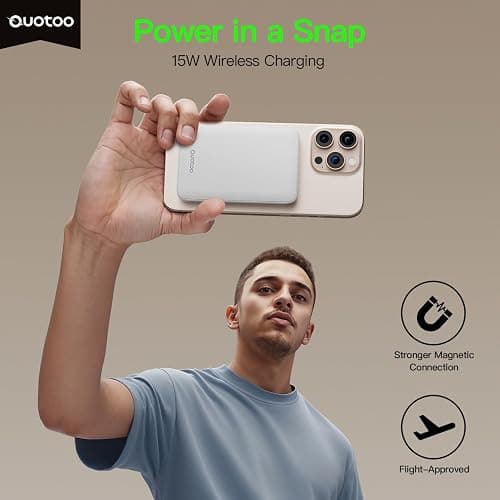 2026 Magnetic Portable Charger, 50% Smaller & Slimmer 5000mAh Power Bank with LED Display, 15W Fast Charging Battery Pack, Travel Essential MagSafe Compatible Charger for iPhone 17/16/15/14/13/12 thumbnail 2