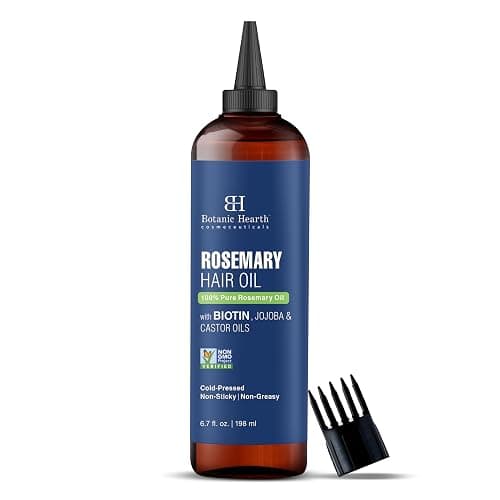 Botanic Hearth 100% Pure Rosemary Oil For Hair Growth (6.7 fl oz) Infused With Biotin, Jojoba & castor Oil | Nourishing & Volumizing | Non GMO Verified - Rosemary - 6.7 Ounce - Image 1