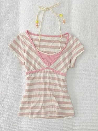 Kawaii Cutecore Harajuku Y2k 2000s Tops Summer Preppy Aesthetic Alt Goth Emo Short Sleeve Graphic Tees thumbnail 3