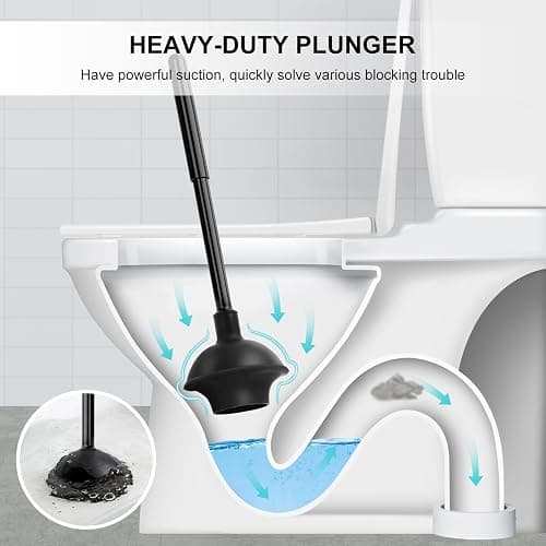 SetSail Toilet Brush and Plunger Set, 2 Packs Toilet Plungers for Bathroom Heavy Duty Toilet Bowl Brush and Holder Hidden Toilet Plunger and Brush Set for Deeply Cleaning 2 Packs - Black thumbnail 4