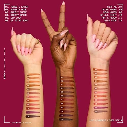 NYX PROFESSIONAL MAKEUP Lip Lingerie Liner Stain, Seamless Make Up with All-Day Color, Waterproof Lip Stain Finish - Up All Night (Black Cherry) thumbnail 4