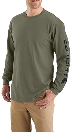 Carhartt Men's Loose Fit Heavyweight Long-sleeve Logo Sleeve Graphic T-shirt thumbnail 2