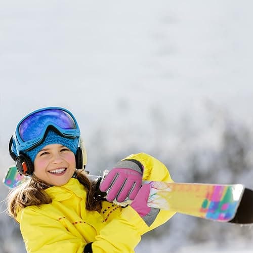 WALSKING Kids Winter Gloves-3M Thinsulate Snow Waterproof Ski Cold Weather Insulated Outdoor Snowboard Gloves for Boys Girls Youth thumbnail 8