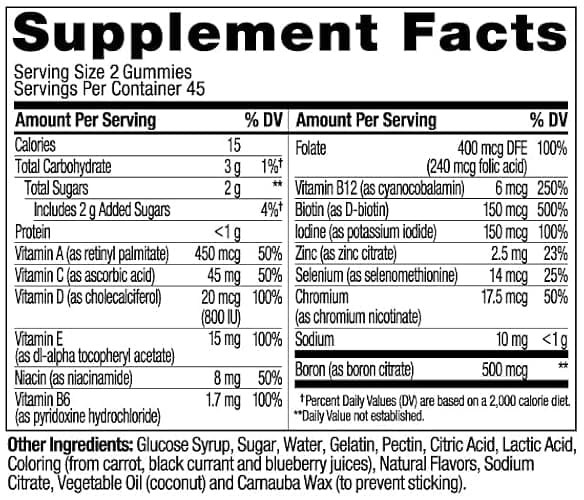 OLLY Women's Multivitamin Gummy, Vitamins A, D, C, E, Biotin, Folic Acid, Adult Chewable Vitamin, Berry Flavor, 45 Day Supply - 90 Count thumbnail 7