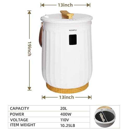 RESIMPLE Hot Towel Warmer for Bathroom Luxury Bucket Towel Heater, 20L Large Capacity Spa Blankets Warmers, Safety Lock Design, 5 Fragrance Discs, Auto Shut Off, Fit up to Two 40"X70" Oversized Towels thumbnail 3