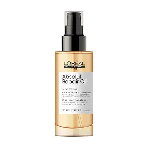 L’Oréal Professionnel 10-in-1 Leave-in Oil for Dry And Damaged Hair, With Protein. Gold Quinoa and Wheat Germ Oil, Nourishes, Resurfaces and Repairs, Serie Expert Absolut Repair, 90 ml - Image 1