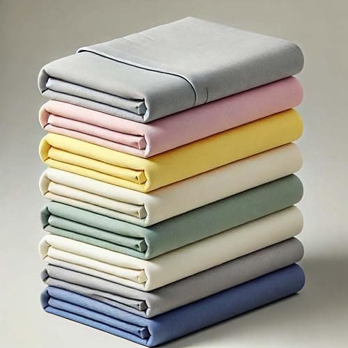Lot de 5 Draps Housses 100% Coton -57-Fils -Tissage Serré -Bonnets 20-25cm Couleurs Aléatoires (180 x 200 cm) thumbnail 4