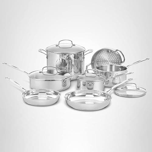 Cuisinart Chef’s Classic 11-Piece Stainless Steel Pots and Pans Set, Cookware Set Compatible with Induction, Electric, Gas Cooktops, Aluminum Core for Even Heat, Cool Grip Handles, Dishwasher Safe thumbnail 9
