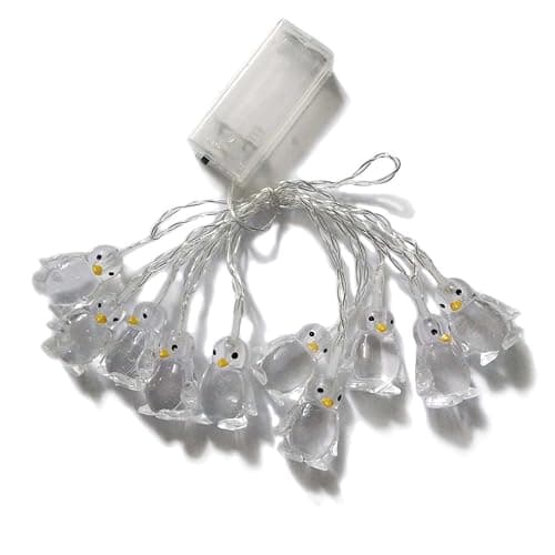Penfly 1.65M 10LEDs Decorative Penguin Shape Fairy Romantic Night Lamp Mood Night Light for Home Bedroom Wedding Party Babyroom Child(RGB Color Changing) - RGB (Red, Green, Blue) - Image 1