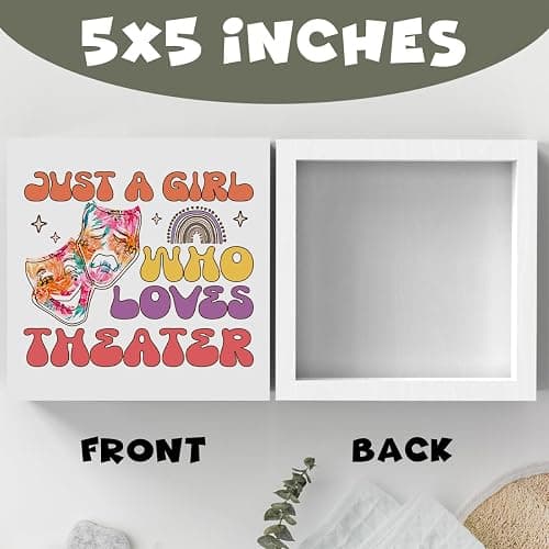 Just a Girl Who Loves Theater Theater Room Decor Wood Sign, Girls Theater Gifts Rustic Theater Lovers Wooden Sign for Home Living Room Girl Bedroom Decoration Gifts thumbnail 5