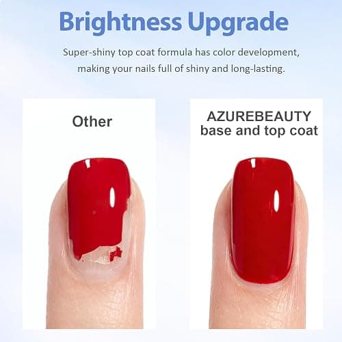 AZUREBEAUTY 18ml Gel Base and Top Coat Set – No Wipe High Gloss Soak Off UV/LED Nail Polish, Long-Lasting Clear Gel for Smooth Shiny Manicure thumbnail 4
