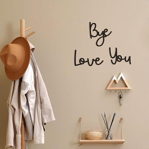 Dripykiaa Love You Bye Wood Sign Home Decor Boho Decor Wall Decor Express Love and Warm for Your Family Lovers Wall Art Gift Hallway Entryway Door Valentine Decorations for Home - 21.6" - Black thumbnail 5