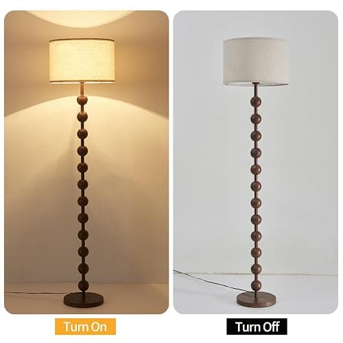 Fetason Modern Dimmable Floor Lamp with Remote Control for Living Room Bedroom, Red Wood Pattern Tall Standing Lamp Light for Home Office Dining Room with Fabric Shade thumbnail 6