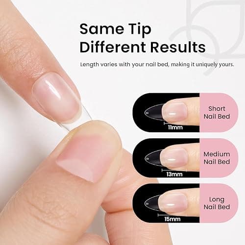 Beetles Gel Nail Kit Medium Almond with Nail Dehydrator and Primer, 576Pcs Half Matte Etch-X Gel Nail Tips Solid Nail Glue Mini Nail Lamp Acrylic Nail Tips Easy DIY Nail Extension Set Gift for Women thumbnail 8