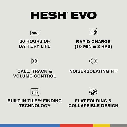 Skullcandy Hesh Evo Wireless Over-Ear Bluetooth Headphones, Noise Isolating, Up to 36 Hours Battery, Foldable Lightweight Design, Microphone for iPhone Android - True Black (CA Version & Warranty) thumbnail 4