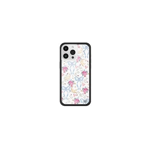 Wildflower Cases - Compatible with iPhone 16 Pro Max | Protective Black Bumper, 6.5ft Drop Test Certified, Women Owned Small Business | Pink, White, Floral, Doves, Trendy, Cute | Lovey Dovey - Image 1