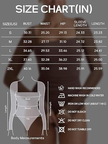 PINKMSTYLE Womens Square Neck Mesh Long Sleeve Bodysuit - size small thumbnail 7
