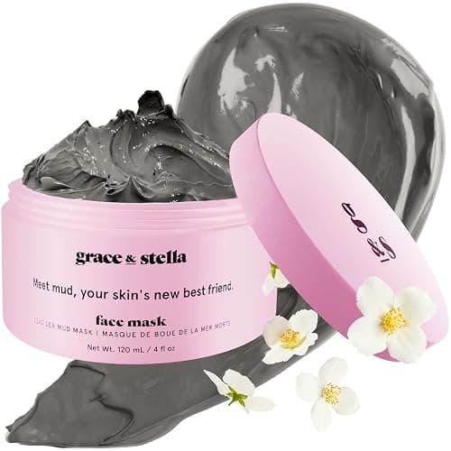 grace & stella Dead Sea Mud Mask (120ml) - Vegan Detox Dead Sea Mask - Clay For Face And Body - For Oily Skin, Acne, Blackheads, Blemishes, Bacne - Image 1