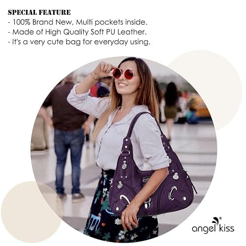 Angelkiss Hobo Purses and handbags for Women Satchel Handbag Women Purses Large Daily Shoulder Bags thumbnail 2