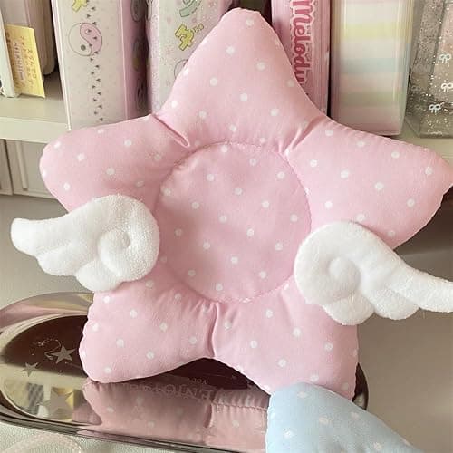 Y2K Drink Coasters Set of 2, Cute Star with Angel Wings Drink Cup Coasters for Desk Decor, Cushioned Coaster for Mugs for Girly House Decor Gift Photo Prop (Wings) thumbnail 5