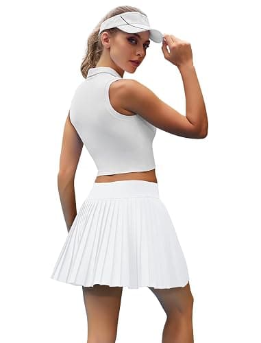 DLOODA Womens Pleated Tennis Skirts with Pocket Shorts High Waisted Skorts Lightweight Golf Skirt Flowy Athletic Skort thumbnail 4