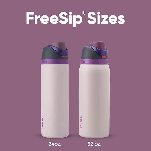 Owala FreeSip Insulated Stainless Steel Water Bottle with Straw for Sports and Travel, BPA-Free, 24oz, Dreamy Field thumbnail 6