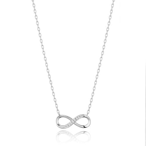 Philip Jones Silver Plated Infinity Pendant Necklace Created with Zircondia® Crystals thumbnail 7