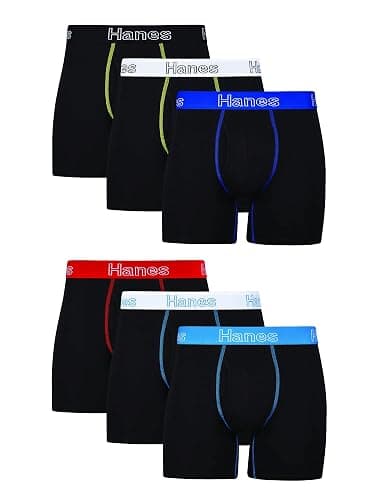 Hanes Men's Underwear, Stretch Cotton Boxer Briefs for Men, Moisture-wicking, Multi-Pack - Image 1