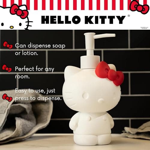 Hello Kitty Soap/Lotion/Hand Sanitizer Resin Pump Dispenser, 10.36 Ounces, (Officially Licensed Product) by Franco thumbnail 3