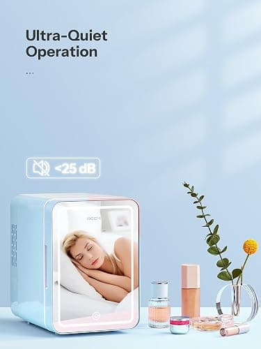 Reemix Skincare Fridge, Mini Beauty Fridge with LED Mirror, 4L Portable Small Refrigerator for Bedroom, Car, Office & Dorm, Cooler & Warmer (Aqua) thumbnail 5