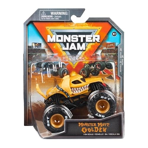 Monster Jam 2023 Spin Master 1:64 Diecast Truck Series 31 Ruff Crowd Monster Mutt Golden - Image 1