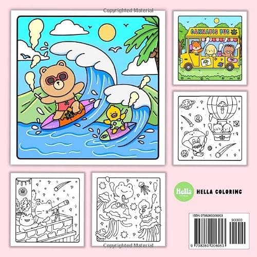 Fuzzy Stoner: Cute Stoner Coloring Book for Adults Featuring Adorable Animal Characters in Cozy and Weed-Themed Scenes thumbnail 2