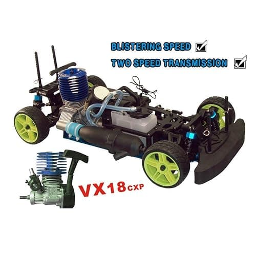 BINGXMF Nitro RC Cars 1/10 Two Speed Nitro Gas Power Car for Adults - Fast Drift 4WD 80KM/H Metal Chassis Gas Off Road Short Course Truck (Black) thumbnail 3