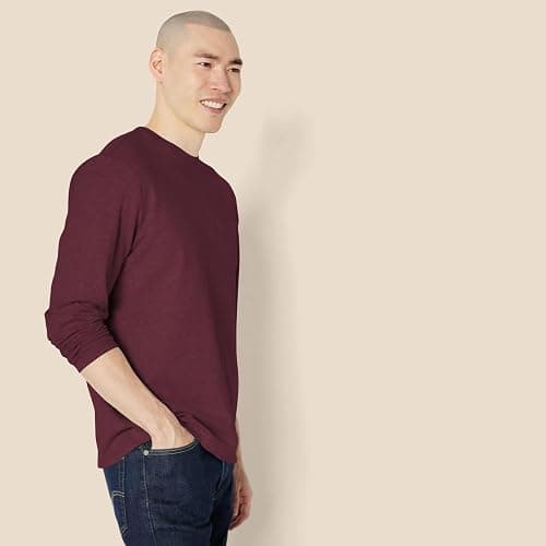 Men's burgundy long-sleeve t-shirt thumbnail 3