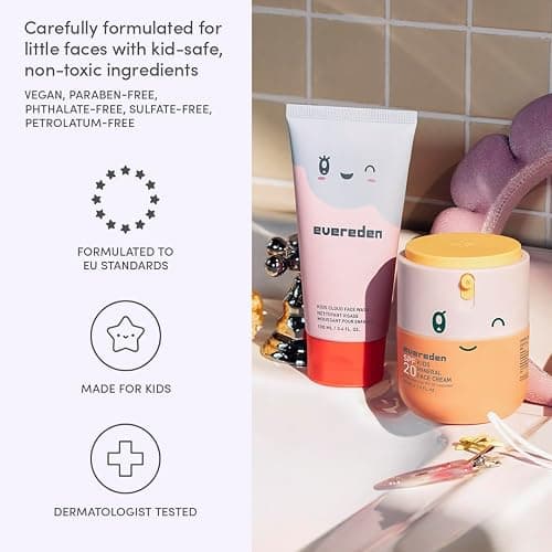 Evereden Kids Healthy Morning Duo Spa Headband for Girls: Clean & Vegan Skin Care Bundle | Cloud Face Wash + SPF 20 Mineral Face Cream | Non-Toxic | Easy-to-Use Skincare thumbnail 5