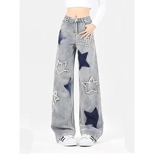 FYHTC Pink Star Jeans Baggy Y2k Clothes Cute Clothes for Teens Cargo Pants Woman thumbnail 2