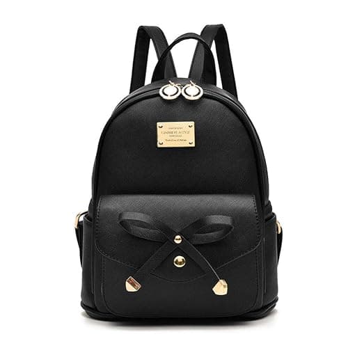 I IHAYNER Girls Bowknot Cute Leather Backpack Mini Backpack Purse for Women - Image 1