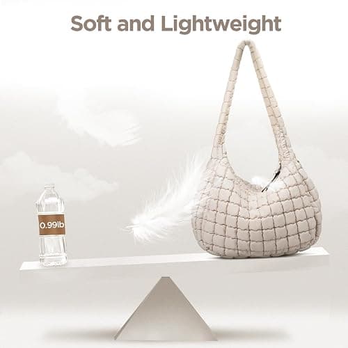 Puffer Tote Bag for Women Large Quilted Tote Bag Quilted Carryall Bag Soft Puffy Crossbody Bag Hobo Handbags Puff Purse thumbnail 3