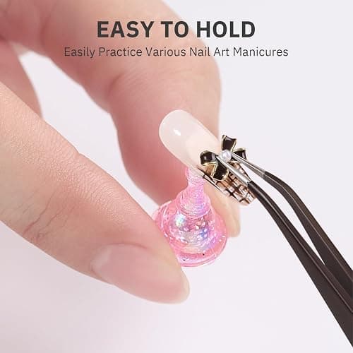 Etercycle 2 Set Nail Holder for Display Painting Nails - Aurora Acrylic Magnetic Practice Nail Stand Set - Fake Nail Holder for Press On Nails with Reusable Adhesive Putty (Aurora Pink) - Transparent + Pink thumbnail 5