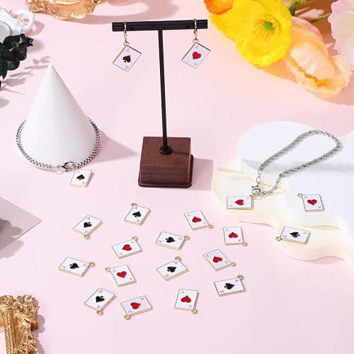 COHEALI 20Pcs Playing Card Charms Metal Enamel Queen of Hearts Spade Checkered Card Charms for Jewelry Making Diy Craft Pendants Bracelet Necklace Accessories thumbnail 7