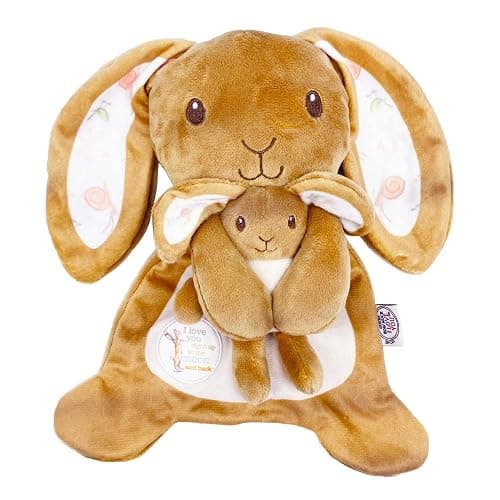 Kids Preferred Guess How Much I Love You Cute Bunny Plush Lovey Crinkle Security Blanket for Infants, Babies, Toddlers and Kids - Image 1