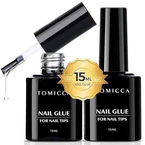TOMICCA Colle Faux Ongles-2PCSx15ml| Colle Ongle Capsule Gel UV,Gummy Base Gel Pour Pose Américaine Ongles Capsules, Nail Extend Durcissement Nécessaire UV-4 en 1 - Image 1