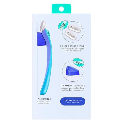 Billie Women’s Razor Kit, 1 Handle, 2 x 5 Blade Refills + Magnetic Holder, Water Park thumbnail 2