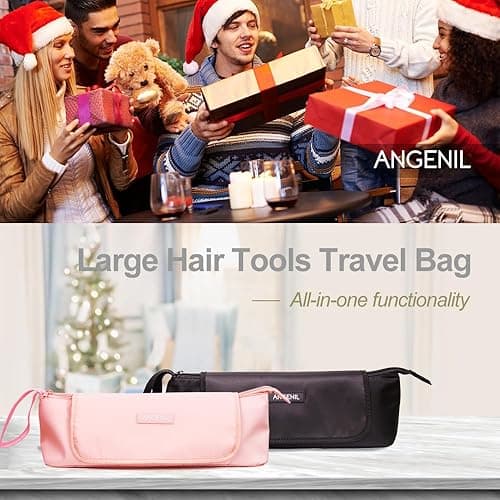 ANGENIL Large Flat Iron Mat Hair Tools Travel Bag 2 in 1, Curling Iron Hair Curler, Hair Straightener Brush, Hair Dryer, Portable Hot Tool Mat Hair Accessories Organizer for Women thumbnail 7