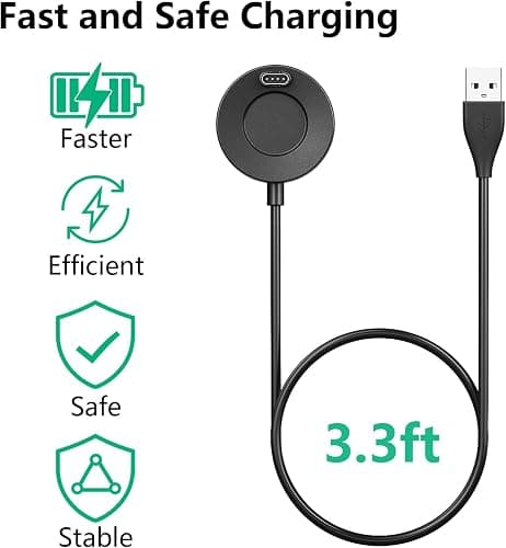 Compatible with Garmin Bounce 2/Bounce Smart Watch Charger Charging Stand, Charging Dock Station Cradle Holder with 1m USB Cable for Bounce 2 Smartwatch (2Black) thumbnail 3