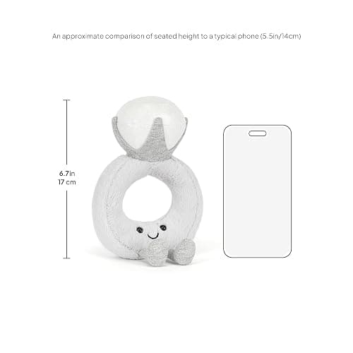 Jellycat Amuseables Diamond Ring Stuffed Toy, 8 inches - Wedding Ring Plush - Engagement and Wedding Gift thumbnail 7