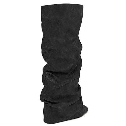 Roimaash Chunky High Heels Fold Over Boots For Women thumbnail 4